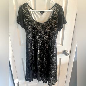 Torrid Lace Dress - black and tan, Women’s plus size 0
